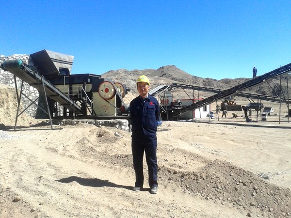 jaw crusher at site